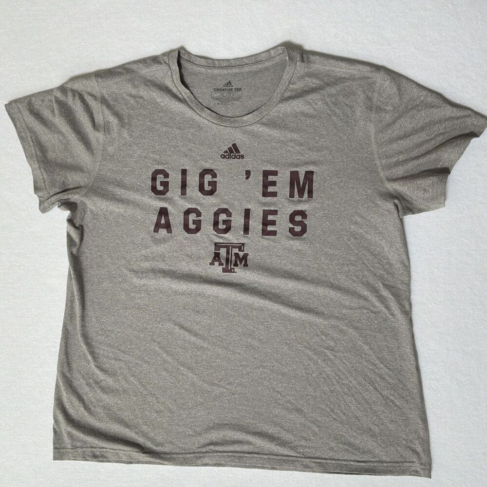 Texas A&M Gig 'Em Aggies Adidas Gray Creator T-shirt XL Womens
